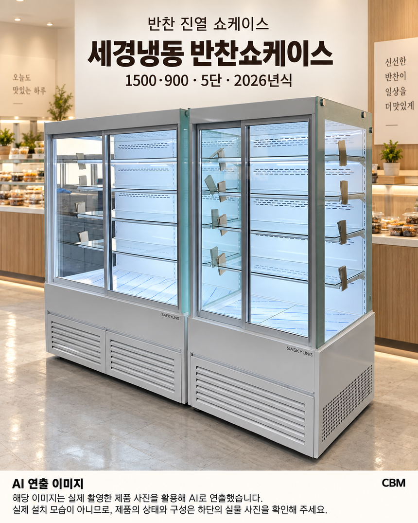 반찬 쇼케이스 1500 중고 · AI 연출 이미지