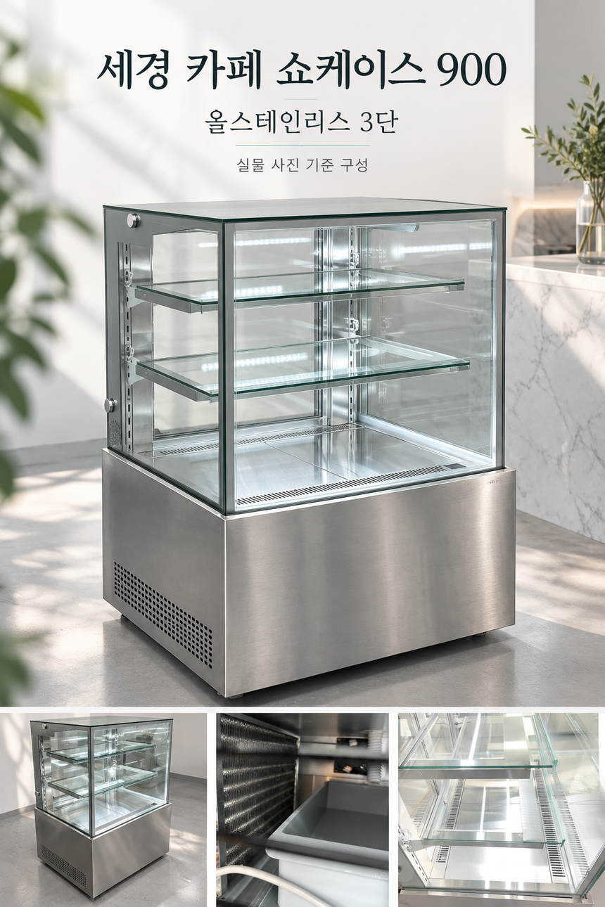 카페쇼케이스 900 중고 올스텐 3단 디저트 제과 진열 보관 케익 음료 상세페이지 1