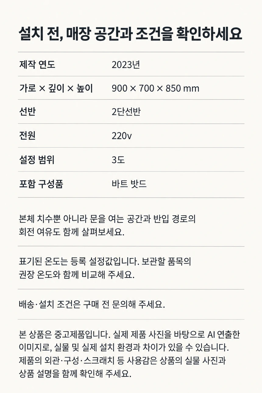 부성 에베레스트 반찬냉장고 900 중고 간냉식 상세페이지 3