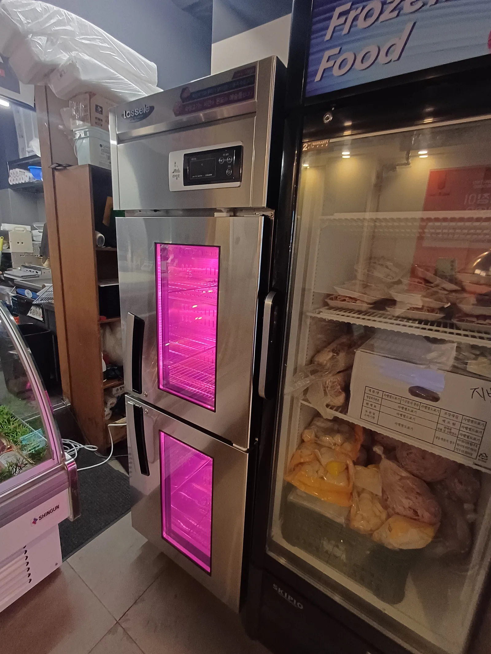 라셀르 LMP-525DA 25박스 숙성고 중고 강남 정육 매장 납품 현장 사진